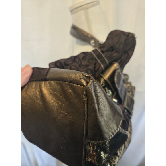 Y2k Mcbling Chateau Brown Patchwork Leopard Purse - Picture 9 of 9